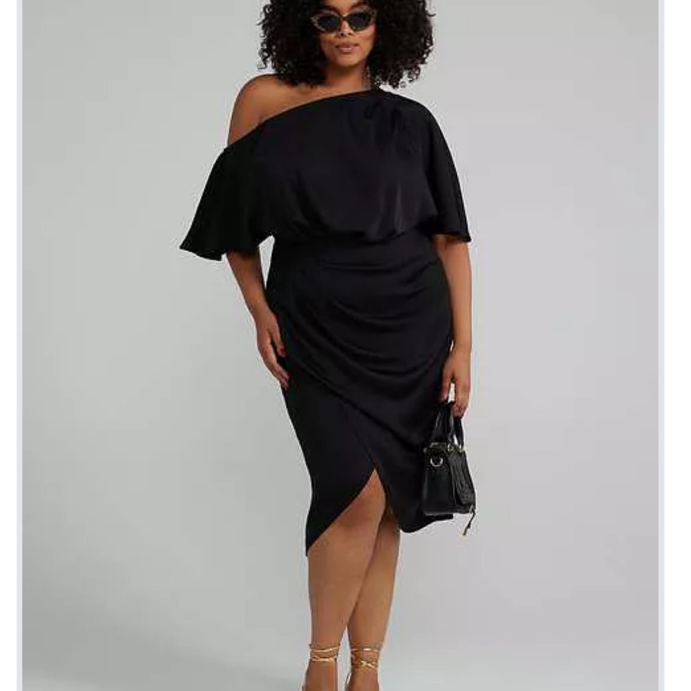 Fashion to Figure Elegant Black One-Shoulder Dress